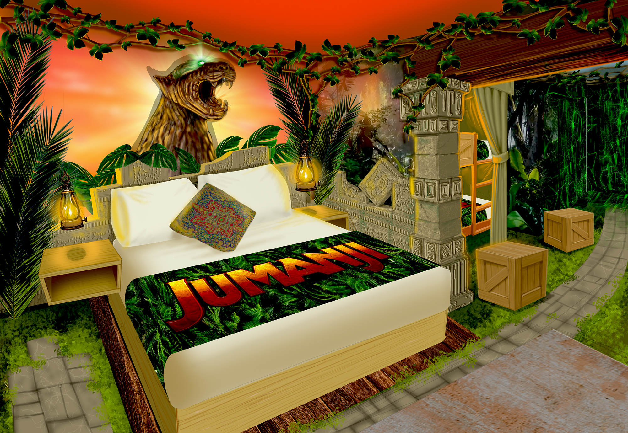 World Of Jumanji Details Revealed Hotel Room 1